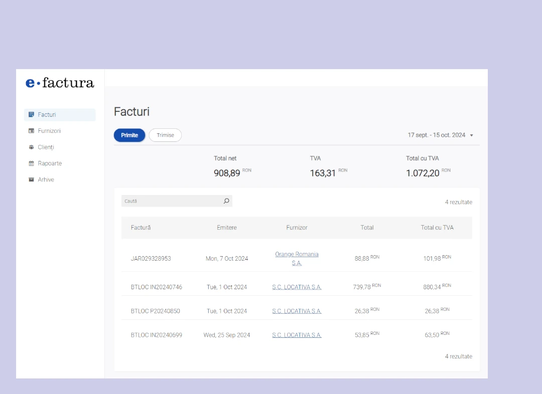 Aplicatie de facturare online - eFactura ANAF